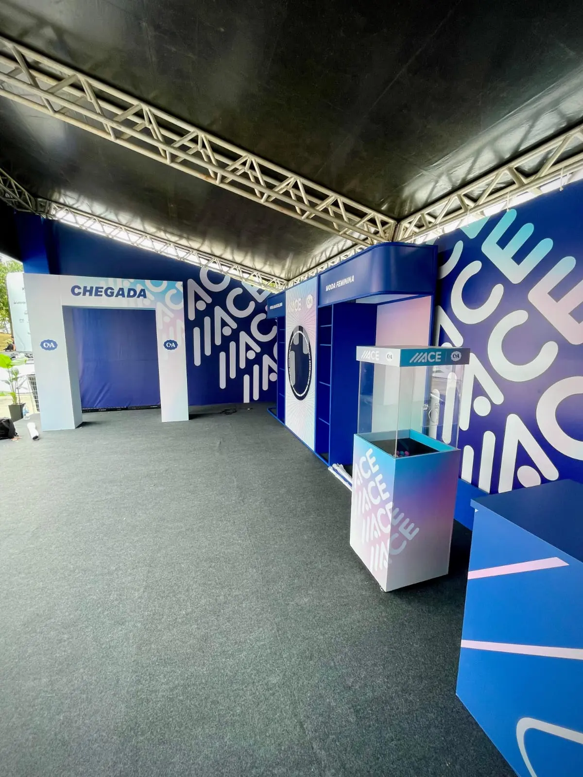 Visão geral da cabine personalizada