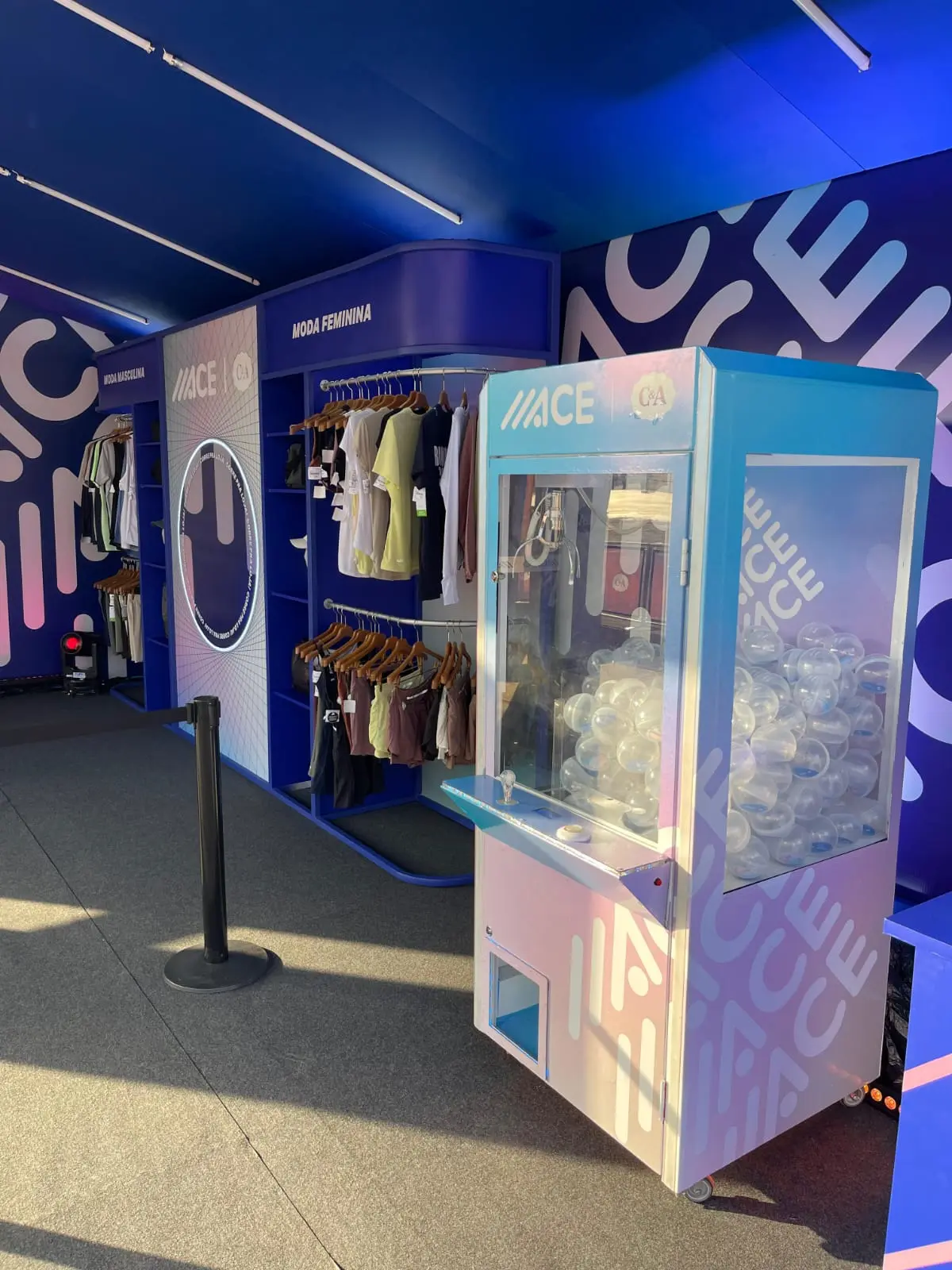 Cabine de vento em ativação promocional